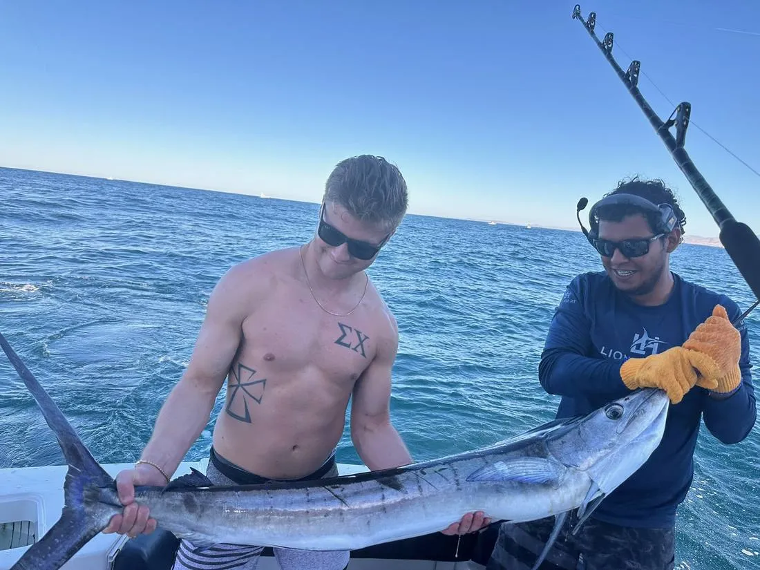 Trophy barracuda catch aboard Lion Heart sport fishing charter Cabo San Lucas